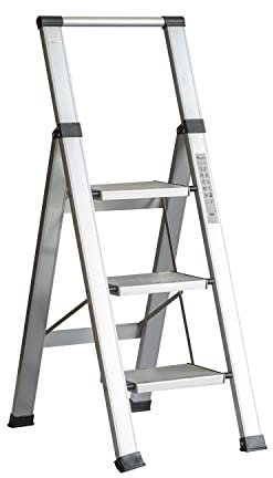 Homelux 710026 Scala domestica piatta, alluminio, 3 gradini