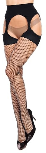 Glamory Mesh Open Malla Ouvert Medias de Rejilla para Mujer