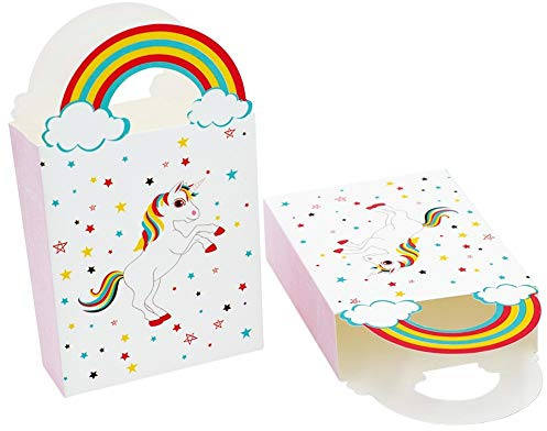 TRIXES 50 Stück Einhorn Mini von Süßigkeiten Party Favor Tüten aus Papier Leckerlis Tüten für Kindergeburtstag