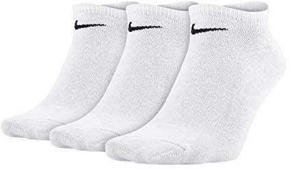 Nike Unisex Everyday letvægts (3 par) No show Trainingssocken 3 Paar , Weiß / Schwarz, L EU