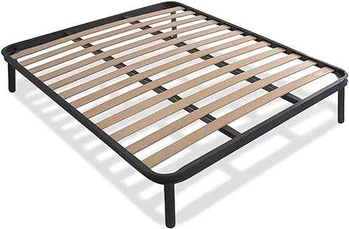 Somnus SANA - Rete Letto Matrimoniale 160x190 Altezza 35 cm a doghe in Legno multistrato Ortopedica - Struttura in Acciaio con piedi - 100% Made in Italy
