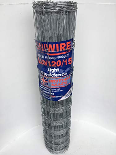 F&G Supplies 4ft (1.2m) Tall x 25m L10/120/15 Stock Wire Fence - Ideal for Gardens and Dog proofing - Made in The UK to BSEN Standards, not a Cheap Import