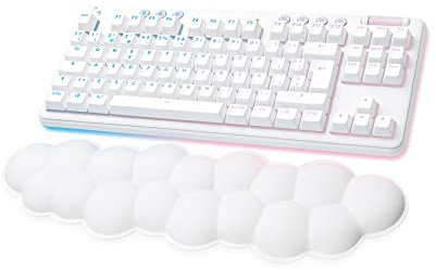 Logitech G715 Teclado para Gaming Inalámbrico con Iluminación LIGHTSYNC RGB, Lightspeed, Interruptores Táctiles y Reposamanos para Teclado, Compatible con PC y Mac, Blanco Niebla - QWERTY Español