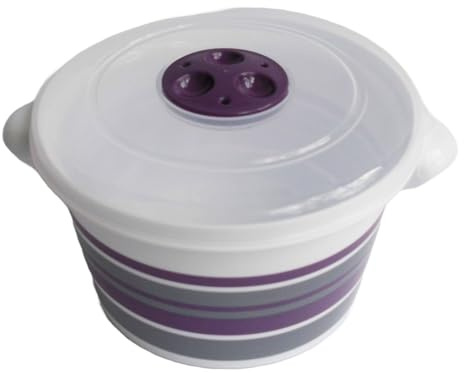 Tredoni Pentola Microonde 1,5L con Coperchio Ventilato, Pentola per Cottura a Vapore Riscaldante (1,5 Litri)