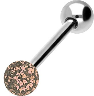 PIERCINGLINE Titan Barbell | EPOXY & TITAN KUGEL | Piercing Stab Brust Zunge | Farb- & Größenauswahl