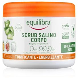 Equilibra Corpo, Scrub Salino Tonificante Energizzante, Scrub Corpo Tonificante ed Esfoliante, per una Pelle Levigata e Nutrita, con Mix di Sali Marini, Oli Naturali ed Estratti Vegetali, 600 g