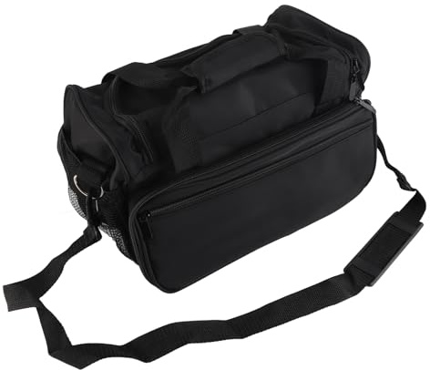 Große, tragbare Friseurtasche mit hoher Kapazität, Werkzeugtasche für professionelle Haarstylisten, praktische Ausrüstung in Schwarz