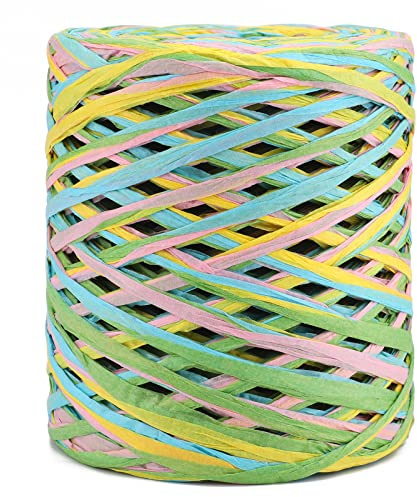G2PLUS 4Ply Bunt Bastband: 120m Naturbast für Craft, Geschenkverpackung | 4 Farben Raffia Papierschnur, Craft Papierband, Geschenkband Papier für Handwerksprojekte, Geschenkverpackung