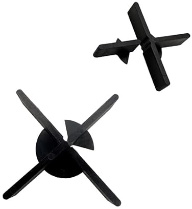 VERLEGEHILFEN Fugenkreuze 2, 3, 4, 5, 6, 8, 10 mm für Terrassenplatten Fliesen/Höhe 10 oder 20 mm/T-Stück durch Bruchstelle, für Platten Pflaster Terrasse Balkon (100, 3 mm x 10 mm + Bodenplatte)