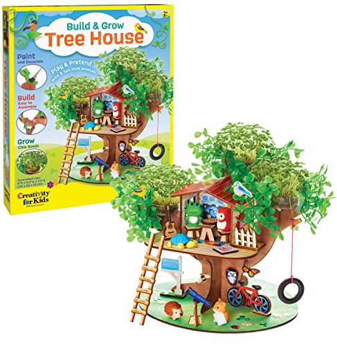 Creativity for Kids Build and Grow Tree House Craft Kit - Treehouse Playset Toy for Boys and Girls, Classic Toys for Kids