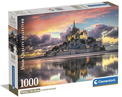 Clementoni - Puzzle 1000 Pezzi per Adulti e Ragazzi, Collection, Tema Le Magnifique Mont Saint Michel, Idea Regalo Uomo e Donna, Made in Italy, 70x50 cm, 39769