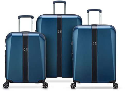 DELSEY PARIS - Promenade Hard 2.0 - Set mit 3 Koffern - Blau, blau, Small/Medium/Large, Kofferset