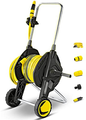 Enrouleurs de Tuyau Dévidoir pour Tuyau D Arrosage Dévidoir Portatif avec Poteau Extensible, Enrouleurs De Tuyau D'irrigation pour Jardin Domestique, Support De Stockage De Tuyau