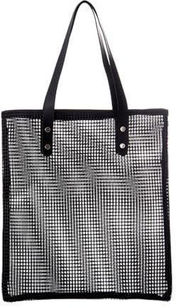 HOMSFOU mesh beach bags clear tote clear beach bag mesh shopping bags reusable grocery bags net shopping bag mesh tote mesh grocery bag summer vegetable bag Seaside resort