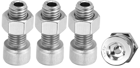 PATIKIL M12x30mm Hexagonal Tapón Tornillo, 4 Juego Cilíndrico Hueco Perno Tuerca Kit Lámpara Roscado Tornillos Pasante Agujero Sujetadores, 304 Inoxidable Acero