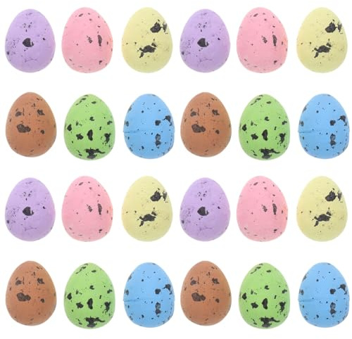 HOLIDYOYO 100Pcs Foam Easter Eggs Diy Craft Supplies Lightweight Speckled Decorative Bird Eggs for Educational Toys and Festive Decorations