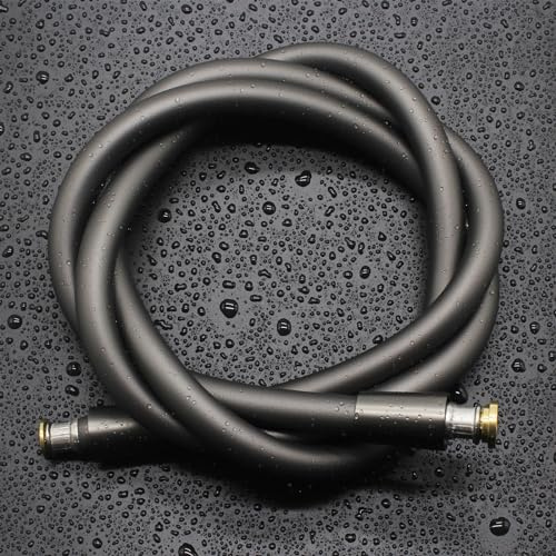 Duschschlauch 2m mit Verdrehschutz, Besonders weicher Silikon Duschschlauch, Brauseschlauch Extrem Flexibel, Extra Long Handheld Shower Head Hose Replacement with Brass Insert and Nut, 69 Inches, Grey