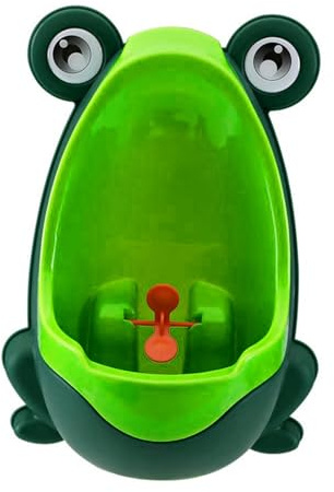 Cute Frog Kids Potty Toilet Training Urinal for Boys, Urinal for Toddlers, Pee Trainer Bathroom Children Urinal with Whirling Target (Green)