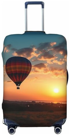 Dwrepo Gepäckabdeckung mit Heißluftballon, elastisch, waschbar, kratzfest, Spandex, Gepäckschutz, Reisegepäck, Abdeckungen für 45,7–81,3 cm Gepäck, Schwarz , xl