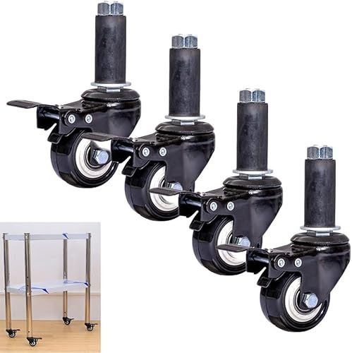 Ruota Girevole Leggera E Pratica A Tubo Tondo Con Freni, Rotella Con Doppio Cuscinetto Da 2 Pollici, TIANHEY, Silenzioso E Resistente All'usura, Per Carrelli, 4 Count