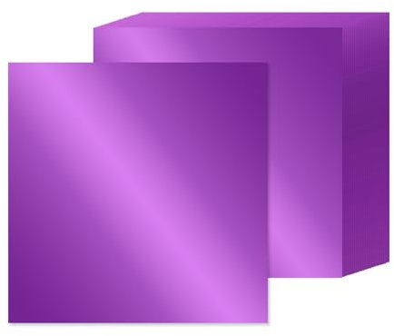 15 Blatt lila metallisches Kartonpapier, 30,5 x 30,5 cm, 41,7 kg/250 g/m² dicke Papierfolie, Karton, glänzendes Spiegelpapier, Glitzerpapier für Bastelarbeiten, Scrapbooking, Kartenherstellung,