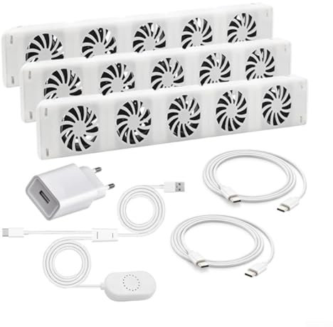 Jayruit Heizkörper Ventilator, Kühlerlüfter Smart Radiator Booster Erweiterungsset Ventilator Lüfter, Zum Sparen Von Energie Und Heizkosten(TRIO-SET)