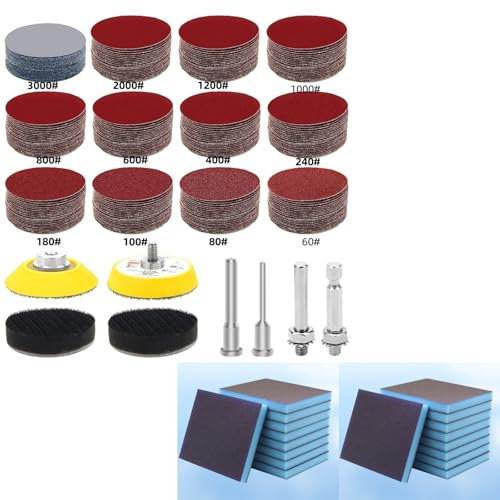 Sanding discs pad, sandpaper Velcro, sanding attachment for cordless screwdriver, drill, sanding plate, polishing attachment, cordless screwdriver, car, wood furniture painting (pack of 3)