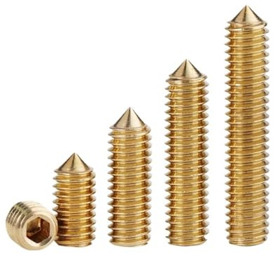 AYYSSM Vis de réglage à Six pans Creux avec vis sans tête en Laiton à Pointe Conique(4mm,M4 (20Pcs))