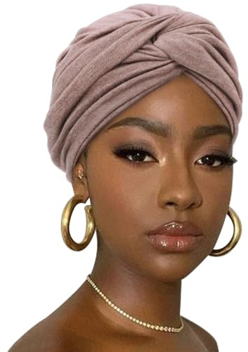 DRESHOW Hårinpackning för Kvinnor Ribbad Mjuk Turban Stretch Jersey Huvudduk Andningsaktiv Lättvikts Turban