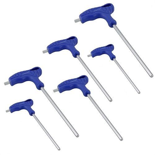 HJYDGJ Juego de 6 llaves Allen, juego de destornilladores, juego de llaves Allen con mango, llave Allen, llave Allen, juego de llaves hexagonales, mango en T, juego de llaves hexagonales