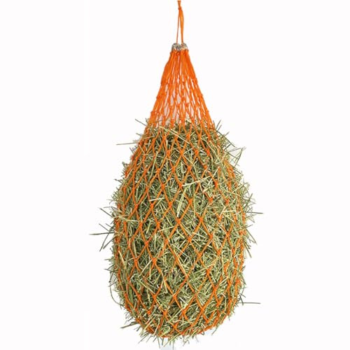 Heunetz Pferde, Langsames Füttern Engmaschig Heubeutel Artgerechte Fütterung, Verbessert Verdauung Nylon Dicker Verstellbarer Heutasche Stroh Futterbeutel, Pferde Schafe Ziegen (Orange,36inch5)