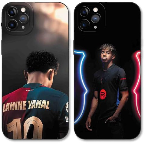 Yimctoie 2 Stück Cool Fußball Handyhülle für iPhone 11 Pro Hülle 5,8,Mode FC Cartoon Spieler Muster Case für Fans,TPU Silikon Stoßfest Anti-Kratz Schutzhülle,Pattern