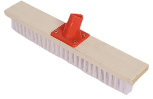 LOEFLIFA Floor Brush Long Handle and Hard Nylon Bristles, 40cm Stiff Bristle Deck Scrub Brush for Outdoor Patio, Bathroom and Garden Cleaning