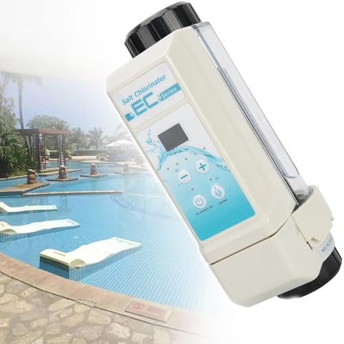 Pool-Chlorinator mit Salzgehaltanzeige, Chlorgenerator für Heimpools, Elektrolyse-Salzchlorinator, 8/12/16/20 g/h für 35-85 m² Schwimmbäder,12g/h