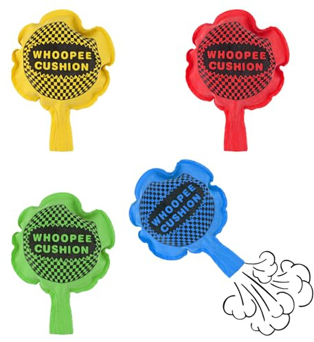 Henyall 4 Pcs Whoopee Cushion-Colour Sent at Random,Fart Cushion,Makes Fart Noise Trick Joke Toys,Party、Office Prank Kit, Party Bag Fillers for Kids & Adults