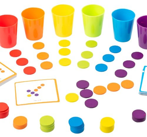 NevPuose Stacking Cups Toy für Kleinkind, Stapelbecher Kinderspielzeug - Sportstapelbecher -Geschwindigkeitstraining | Puzzle -Denkspiel mit 50 Fragenkarten Farbklassifizierung für interaktives Lernen