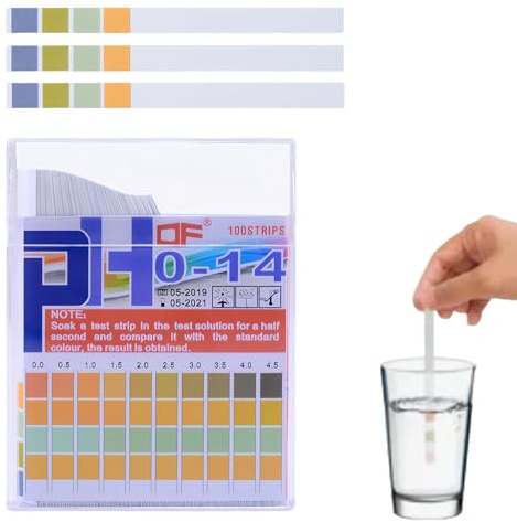 100 Stk PH Teststreifen,Vierfarbiges Säure Basen Testpapier,PH Wert Teststreifen,Messbereich 0-14,Lackmuspapier,Urinteststreifen,Wassertest,WertTeststreifen,Streifen Strips für Urin,Aquarium,Haushalt