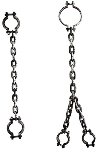 Csafyrt 2 pcs Cadenas de Halloween Esposas Falsas de plástico con carrocería de grilletes de Cabeza de Cabeza