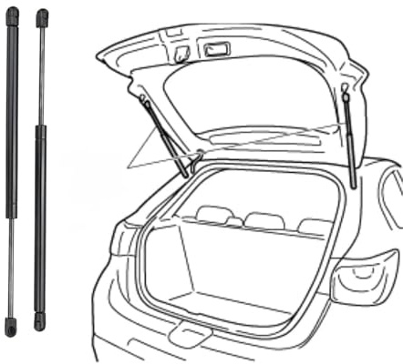GKLYJCDR 2 Piezas Varilla hidráulica para Maletero, para Mitsubishi Outlander (OEM:5802A007) Maletero de automóvil Soporte de puntal de Aire