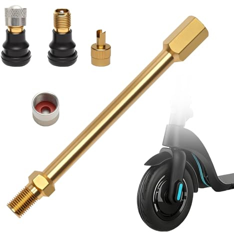TMZELOA E Scooter tillbehör ventil, rörlös ventil och förlängningsventil, ventilförlängningsadapter, skotertillbehör för Xiaomi Scooter Pro, Mi 3,1s, för Ninebot G30 Scooter, för Segway Mini, för