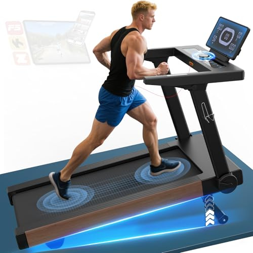 Cowmew Cinta de Correr 20% Inclinación, 1-20 km/h, 7 CV, App-Compatible