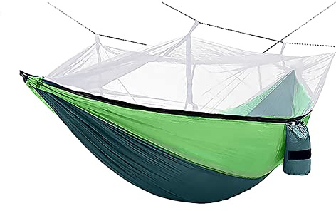 QYEURFOF Hängematten, Outdoor mit Netz, Camping 2 Personen - 300kg, Ultralight Travel 260x140cm, Set Karabinern for Strand, Reisen, Trekking