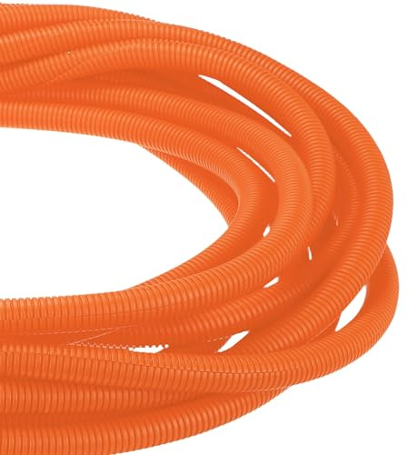 DMiotech 10ft Kabelschutz-Schlauch 3/4 Zoll Flexible Kabelkanäle Orange | Aus PET, Kabelorganizer, Zur Kabelverwaltung Für Büro Zuhause Garten