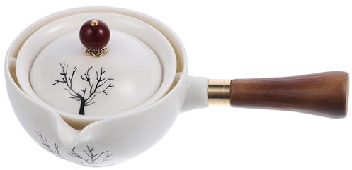 TOYANDONA Théière en Céramique 360° Rotative Anse Latérale Infusion de Thé en Vrac Théière Traditionnelle Chinoise pour Usage Domestique et Cérémonie du Thé