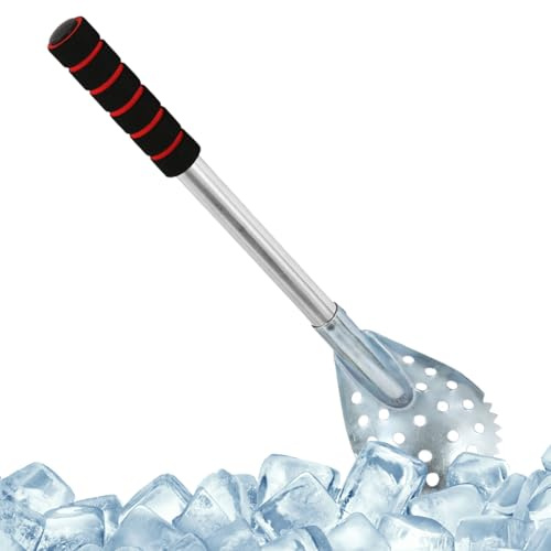 Holdes Louche de pêche à glace et skimmer | Appareil de pêche d'hiver, cuillère de nettoyage pour trou de glace | Pour pêcheurs, hommes, papas, lacs, rivières, ruisseaux, réservoirs, étangs par temps