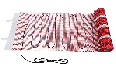 FTVOGUE Electric Underfloor Heating Mat, Pre Spaced Heating Pads with WiFi Smart Thermostat for Tile Laminate Flooring, Self Adhesive Mesh, 450W, 90 240V (#1)