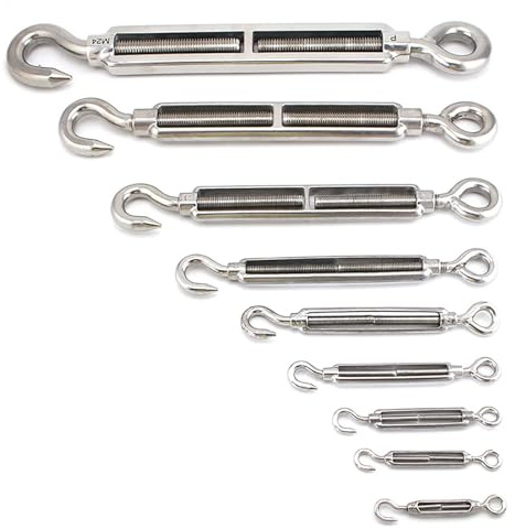 Tensor de tensión cuerda alambre, tensor gancho y ojo M4-M12 acero inoxidable 316, 10 Uds Para Cable(M6)