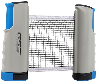 GSE Games & Sports Expert Grey Adjustable Retractable Ping Pong Net & Post. Portable Table Tennis Net & Clamps. Replacement Ping Pong Net for Any Tables