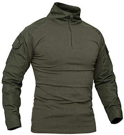KEFITEVD Herren Tactical Shirt Combat Shirt Flecktarn Slim Fit Langarm