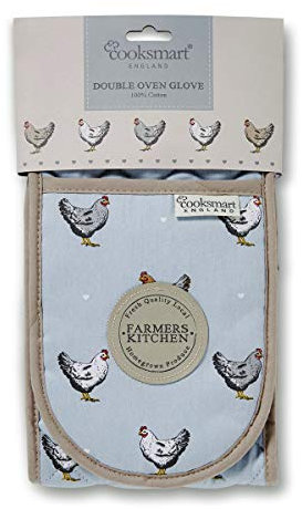 Cooksmart Double Oven Gloves Heat Resistant | British Designed Heat Resistant Oven Glove | Modern Oven Mitt & Potholder for Home Cooking | Heat Protection Kitchen Oven Gloves - Farmers Kitchen